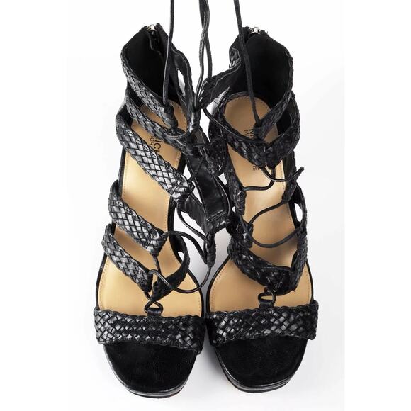 Michael Kors Braided Leather Gladiator Tassel BOHO Platform Sandals 8M - Picture 4 of 8